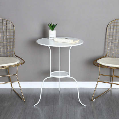 Minimalist Round Iron 3-Leg Coffee Table