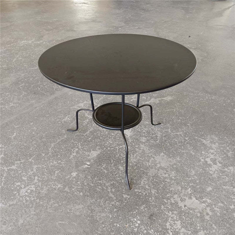 Lighom minimalist 3-leg round gray coffee tables in iron