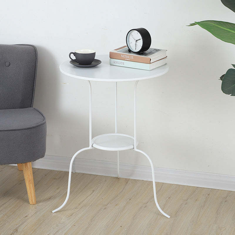 Minimalist Round Iron 3-Leg Coffee Table — Gray
