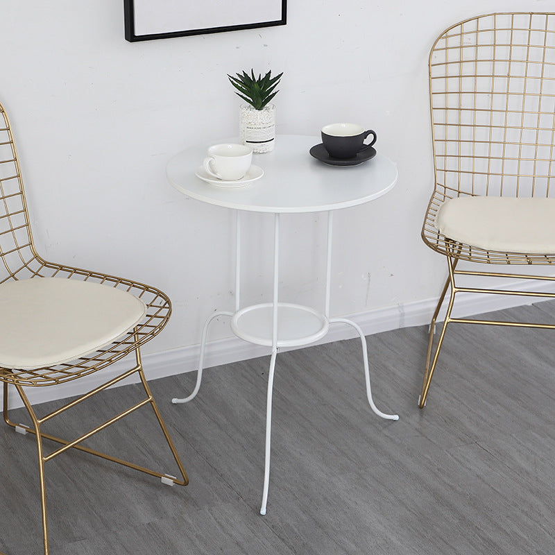 Minimalist Round Iron 3-Leg Coffee Table — Black
