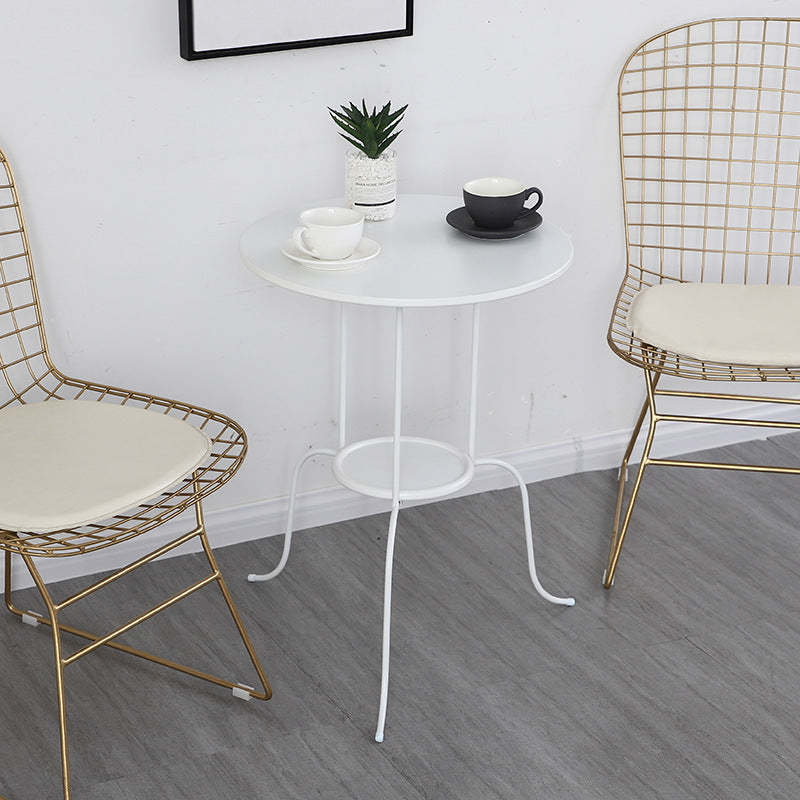 Minimalist Round Iron 3-Leg Coffee Table — Black