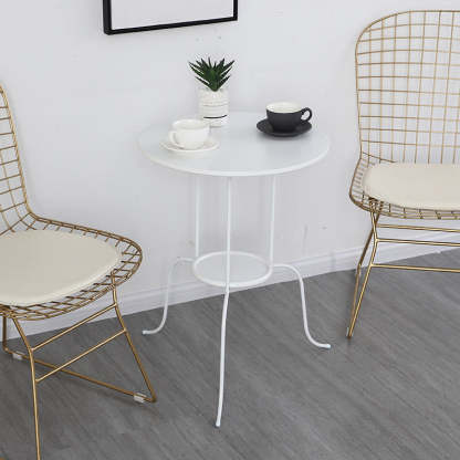 Minimalist Round Iron 3-Leg Coffee Table — Black