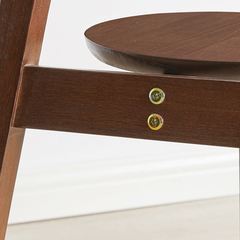 Minimalist Round Rubberwood 3-Leg Coffee Table