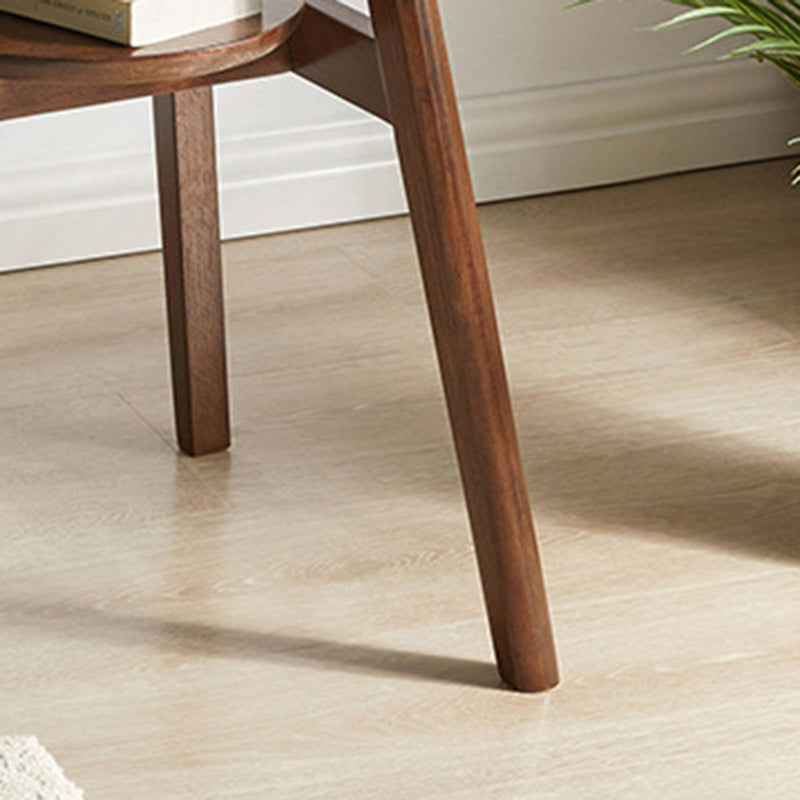 Minimalist Round Rubberwood 3-Leg Coffee Table