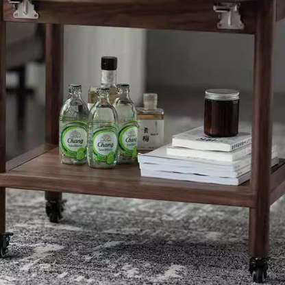 Minimalist Oval Wood Metal Glass Side Table