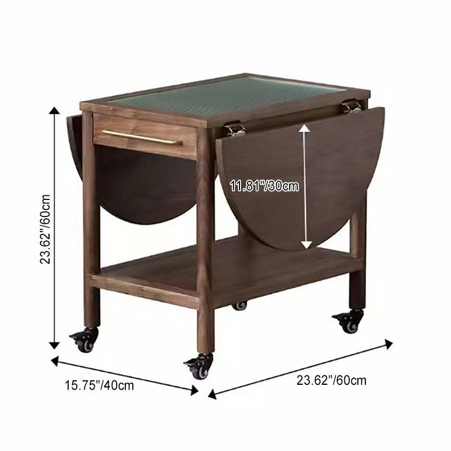 Minimalist Oval Wood Metal Glass Side Table