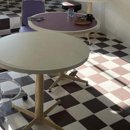 Minimalist Round Lacquered Metal Coffee Table
