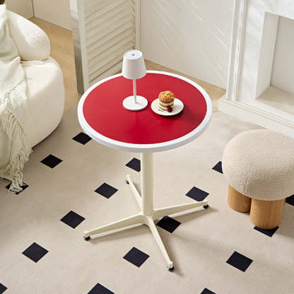 Minimalist Round Lacquered Metal Coffee Table — A