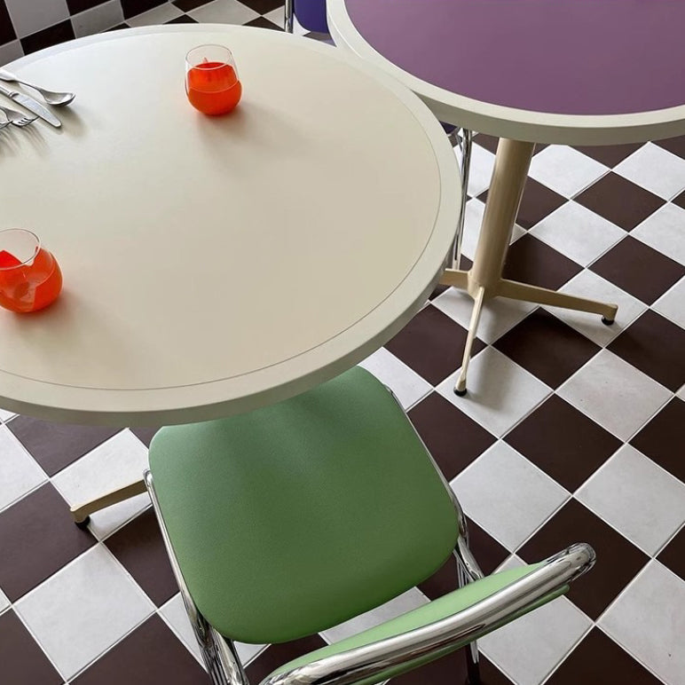 Minimalist Round Lacquered Metal Coffee Table — E