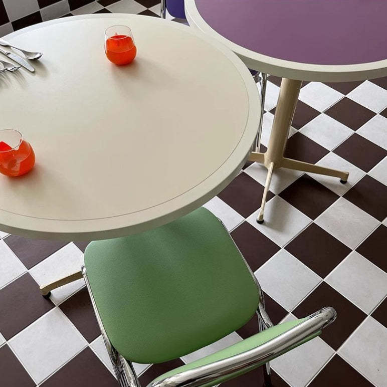 Minimalist Round Lacquered Metal Coffee Table — E