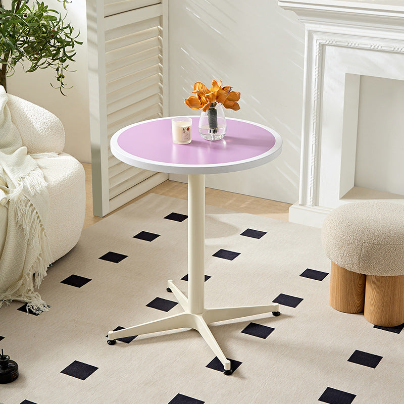Minimalist Round Lacquered Metal Coffee Table — C