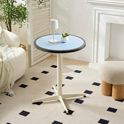 Minimalist Round Lacquered Metal Coffee Table — L