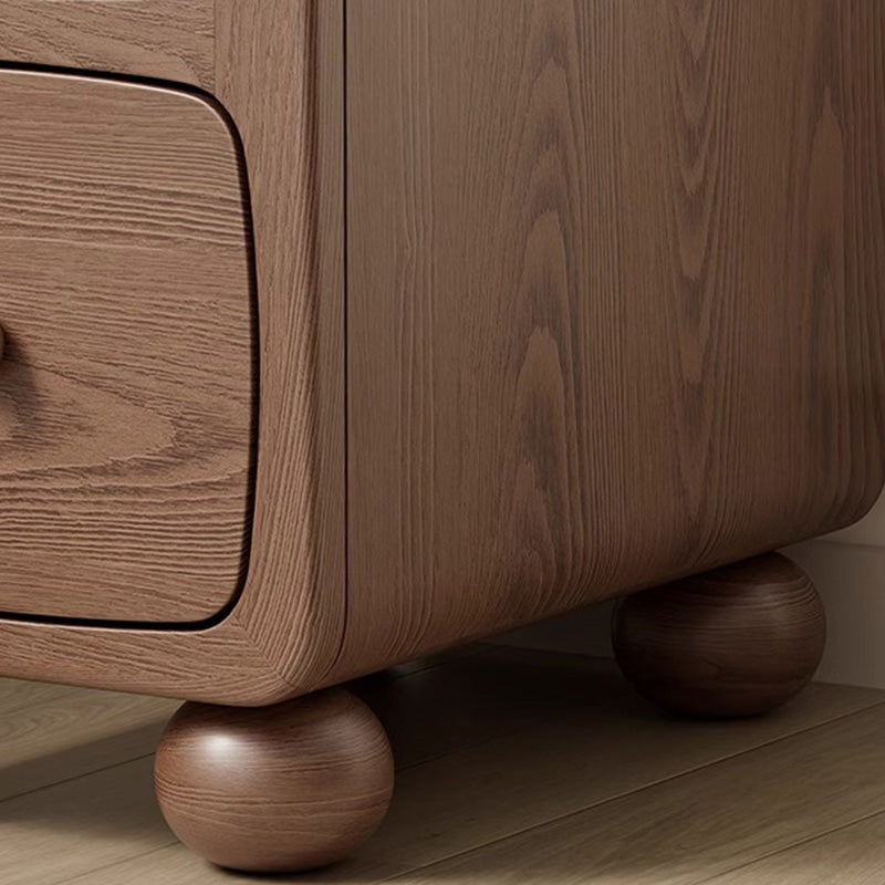 Modern Luxury Rubberwood Multi-Panel Nightstand