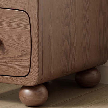 Modern Luxury Rubberwood Multi-Panel Nightstand