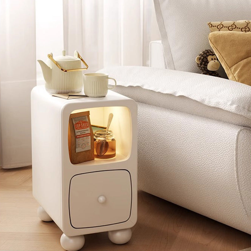 Modern Luxury Rubberwood Multi-Panel Nightstand