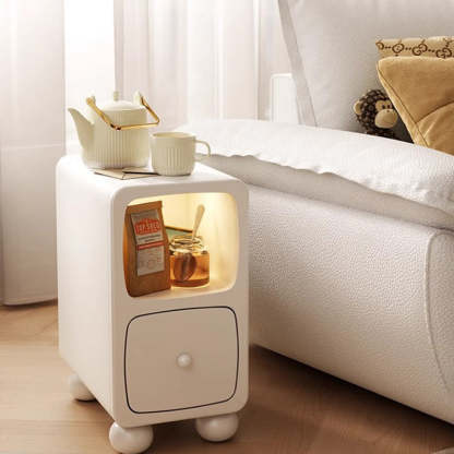 Modern Luxury Rubberwood Multi-Panel Nightstand
