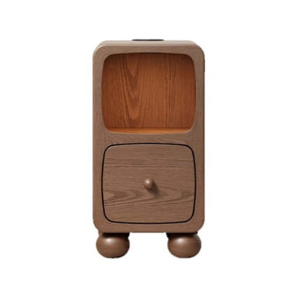 Modern Luxury Rubberwood Multi-Panel Nightstand