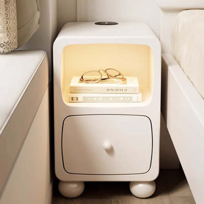 Modern Luxury Rubberwood Multi-Panel Nightstand
