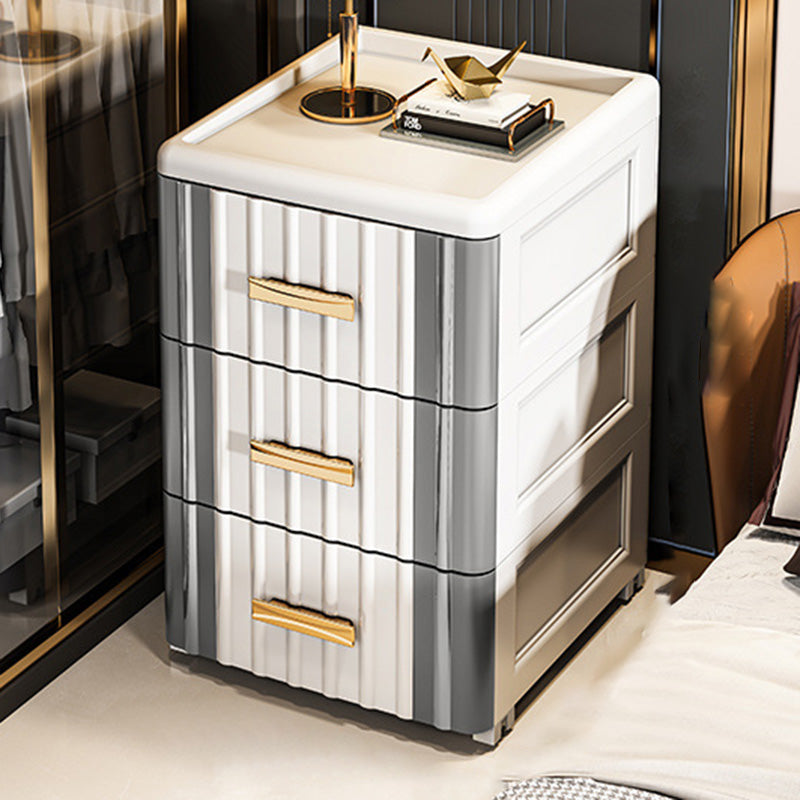 Scandinavian Plastic 3-Drawer Nightstand — Gray - Smal