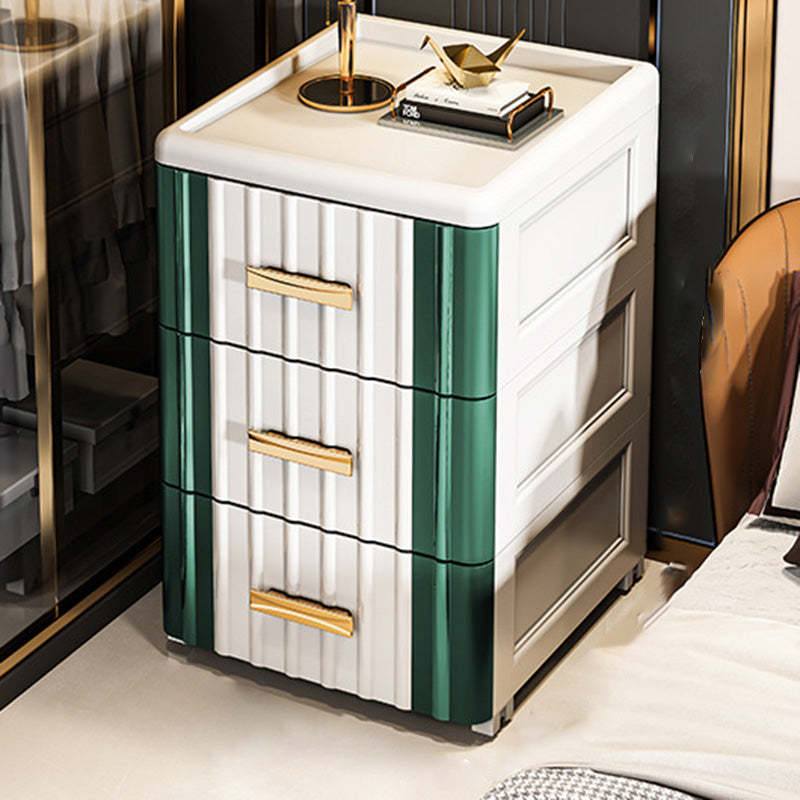 Nordic 3-drawer gray nightstands, Lighom — 14.17" L x 14.96" W x 20.87" H / Green