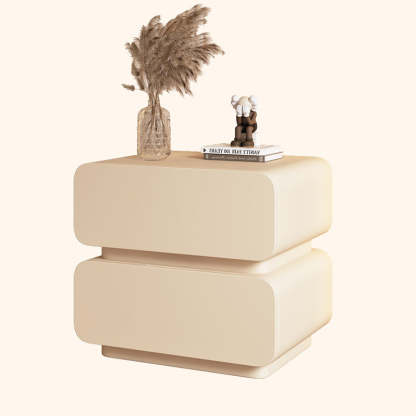 Minimalist Wood Metal 2-Drawer Nightstand