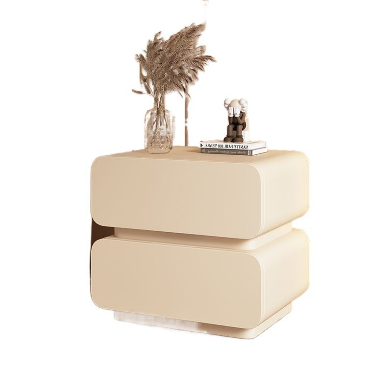 Minimalist Wood Metal 2-Drawer Nightstand