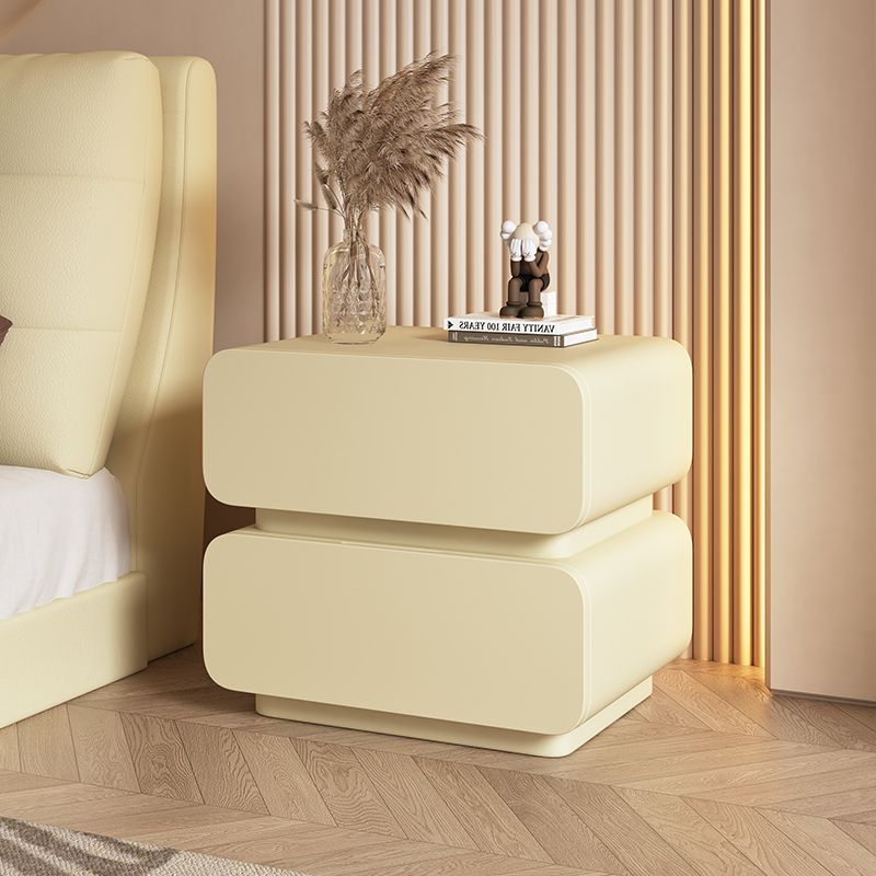 Minimalist Wood Metal 2-Drawer Nightstand