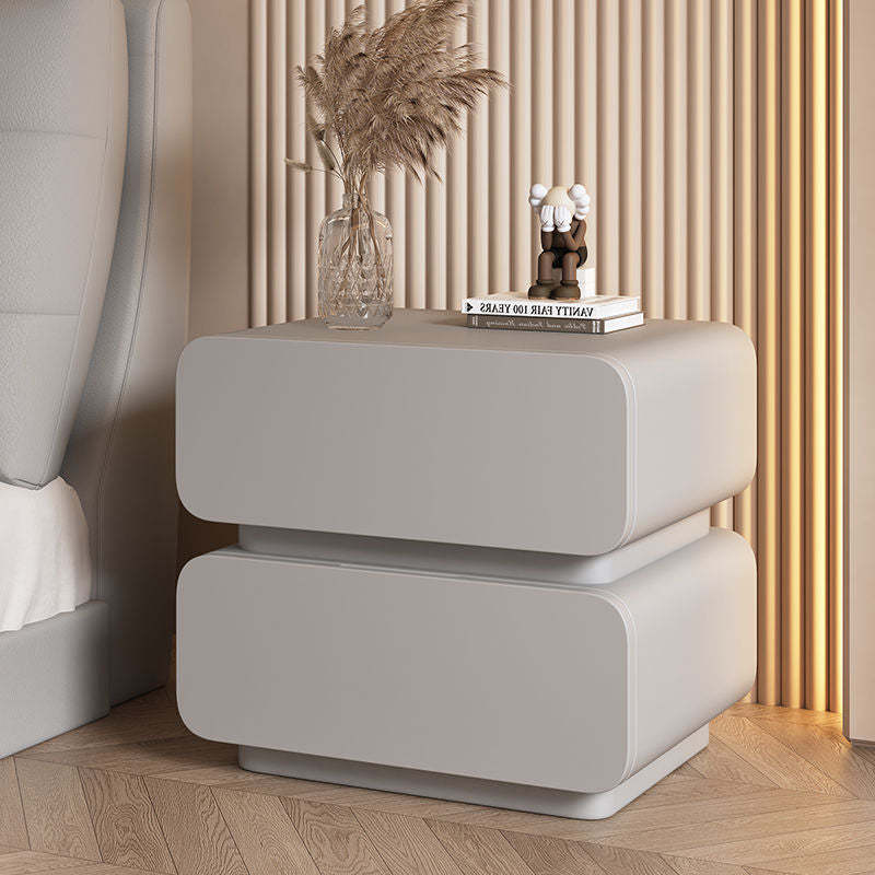 Gray minimalist 2-drawer nightstands