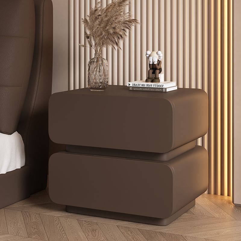 Minimalist Wood Metal 2-Drawer Nightstand