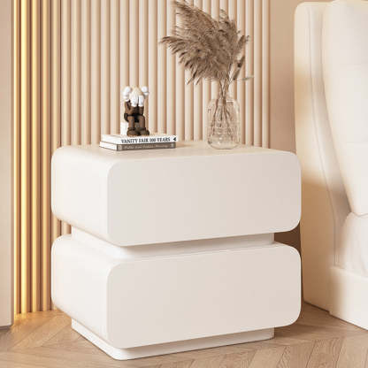 Minimalist Wood Metal 2-Drawer Nightstand