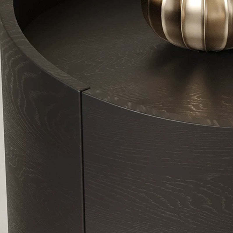 Minimalist Cylinder Solid Wood Nightstand