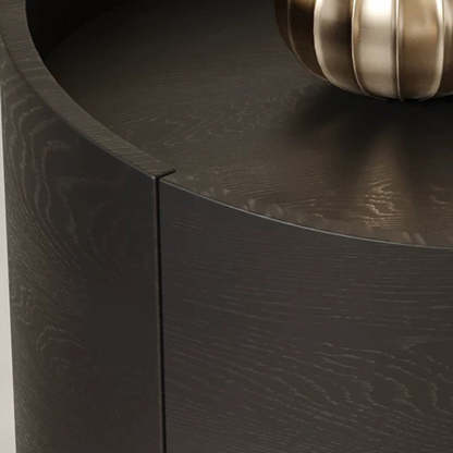 Minimalist Cylinder Solid Wood Nightstand