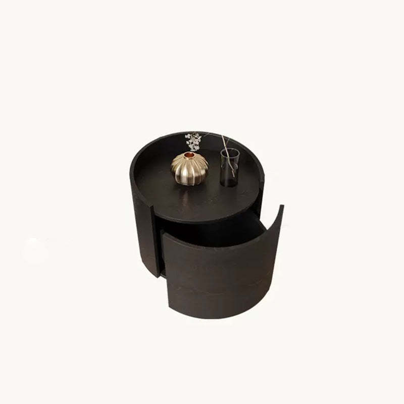 Minimalist Cylinder Solid Wood Nightstand