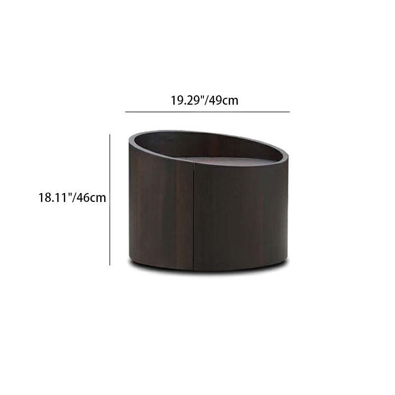 Minimalist Cylinder Solid Wood Nightstand