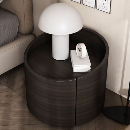 Minimalist Cylinder Solid Wood Nightstand