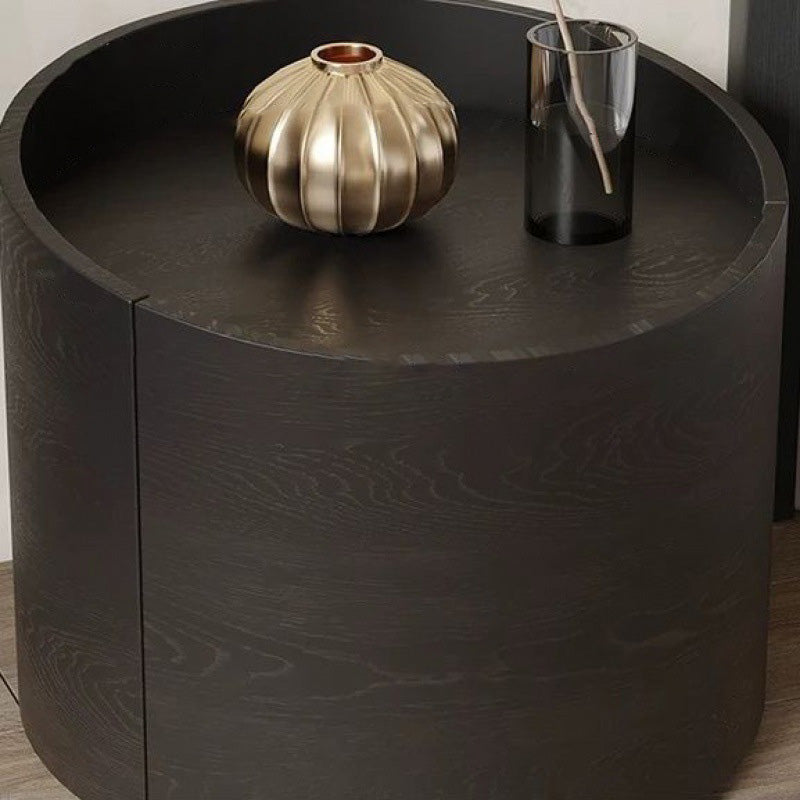 Minimalist Cylinder Solid Wood Nightstand