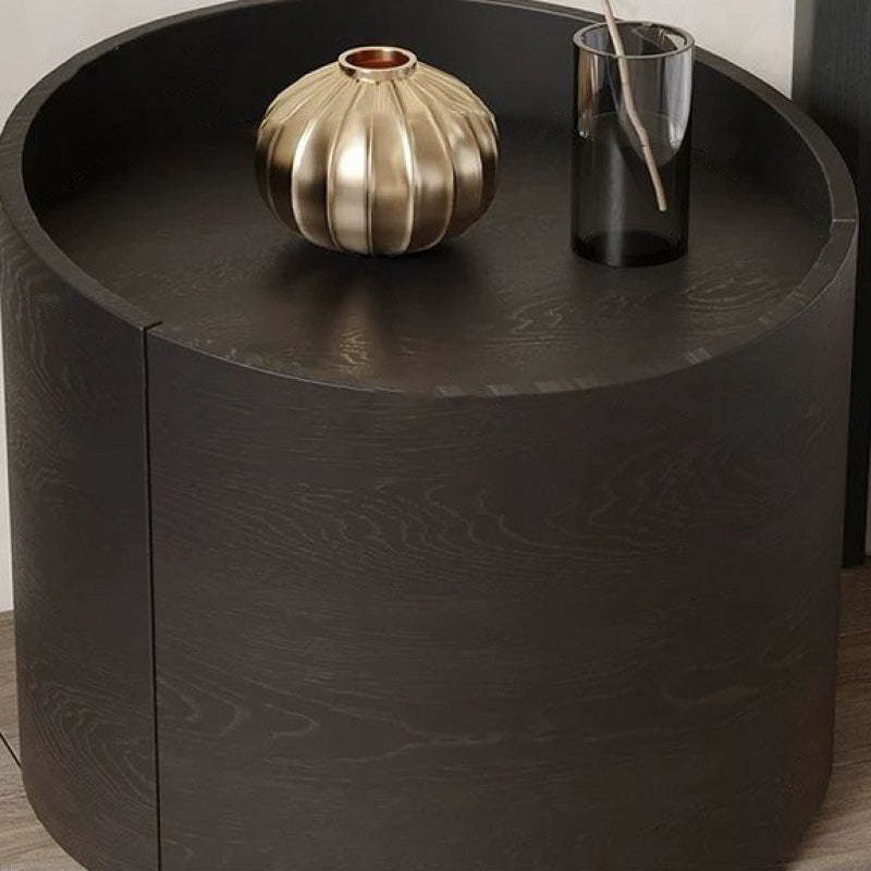 Minimalist Cylinder Solid Wood Nightstand