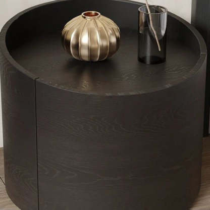 Minimalist Cylinder Solid Wood Nightstand