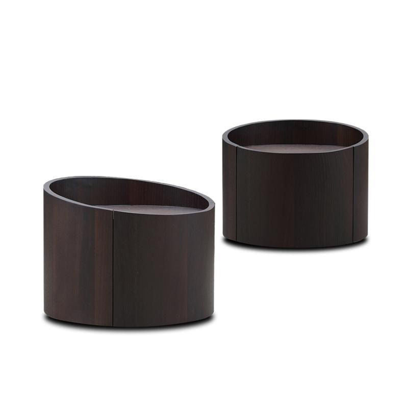 Minimalist Cylinder Solid Wood Nightstand