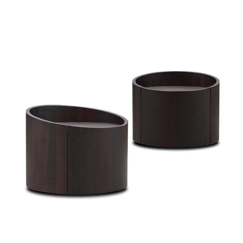 Minimalist Cylinder Solid Wood Nightstand