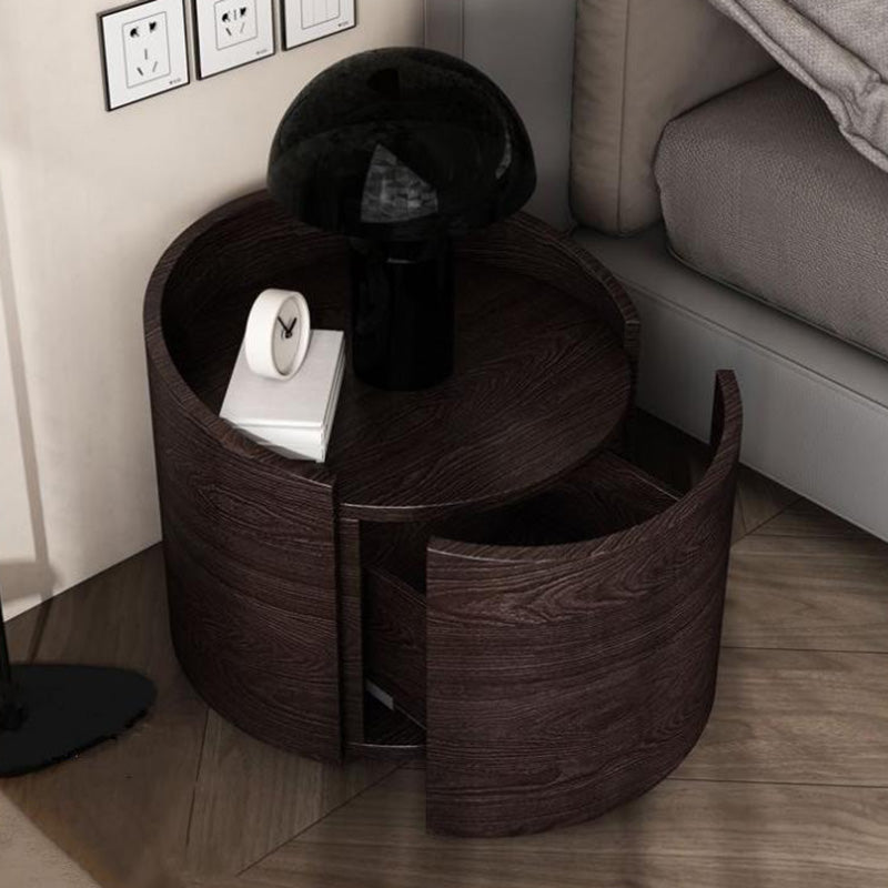 Minimalist Cylinder Solid Wood Nightstand