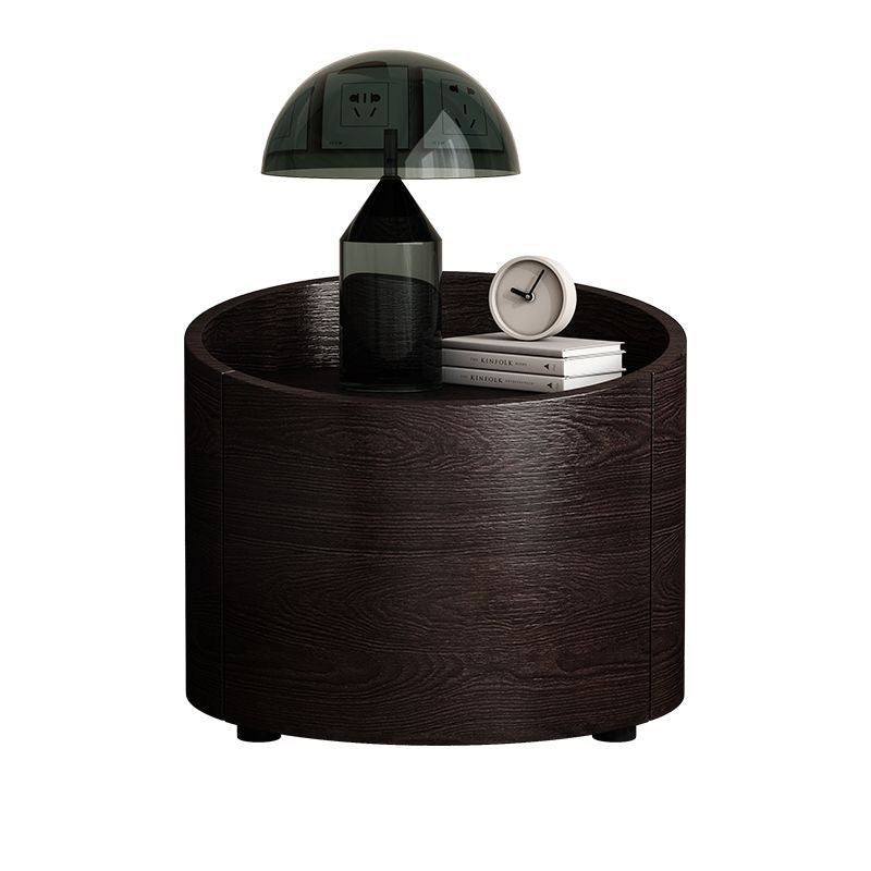 Minimalist Cylinder Solid Wood Nightstand
