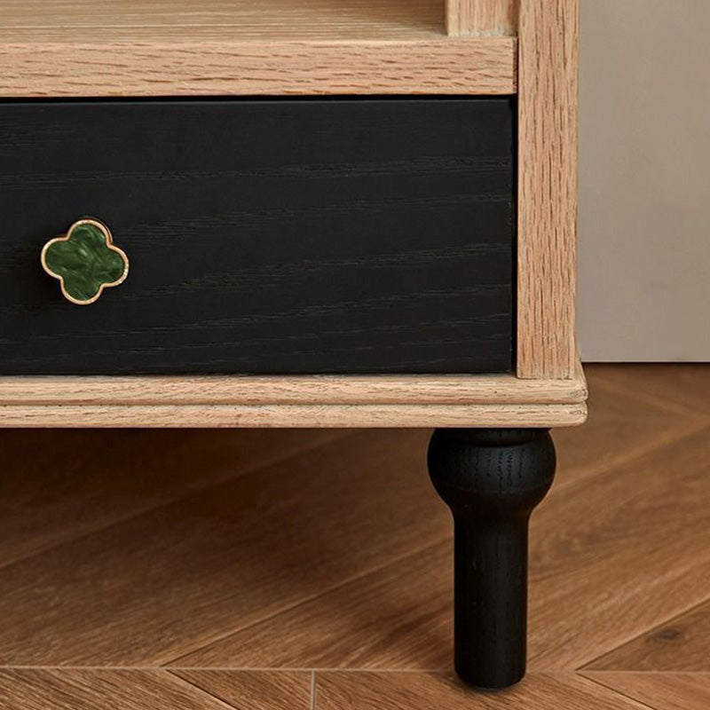 Vintage Solid Wood 1-Drawer Nightstand