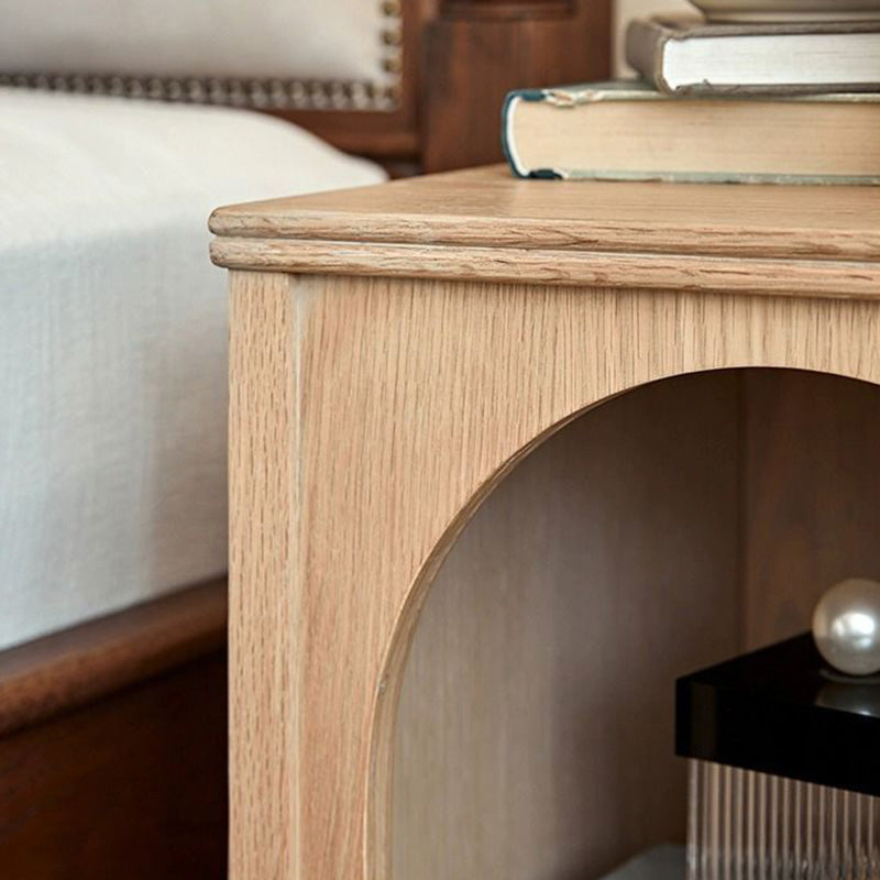 Vintage Solid Wood 1-Drawer Nightstand