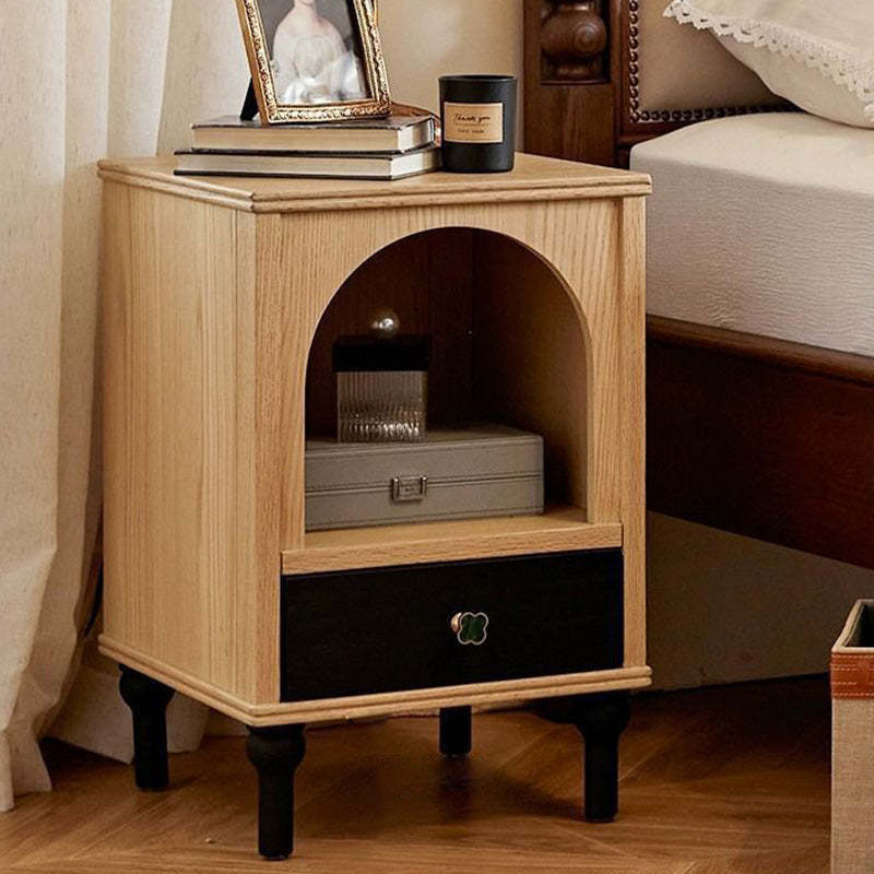 Vintage Solid Wood 1-Drawer Nightstand