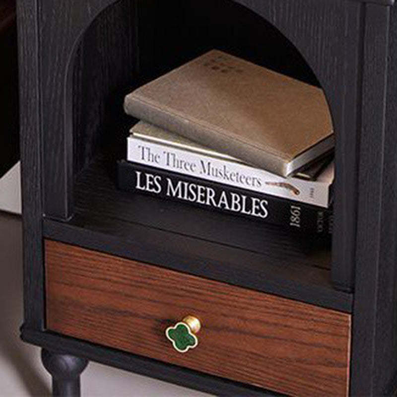 Vintage Solid Wood 1-Drawer Nightstand