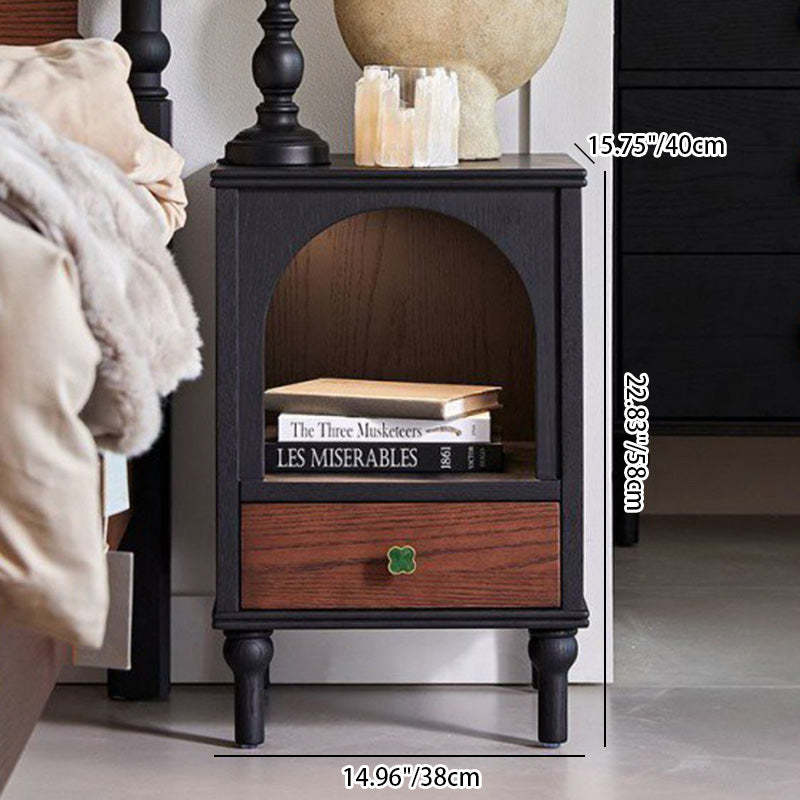 Vintage Solid Wood 1-Drawer Nightstand