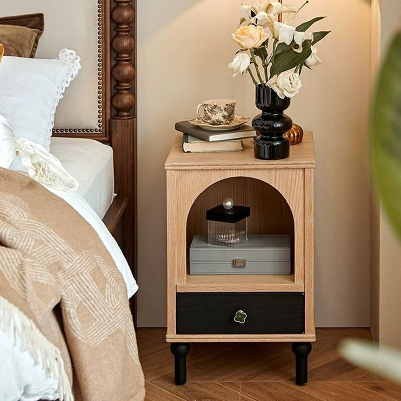 Vintage Solid Wood 1-Drawer Nightstand