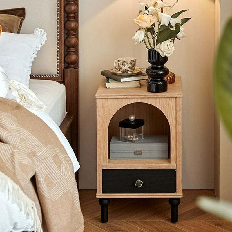 Vintage Solid Wood 1-Drawer Nightstand