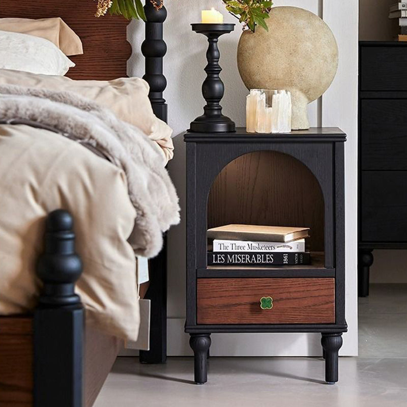 Vintage Solid Wood 1-Drawer Nightstand